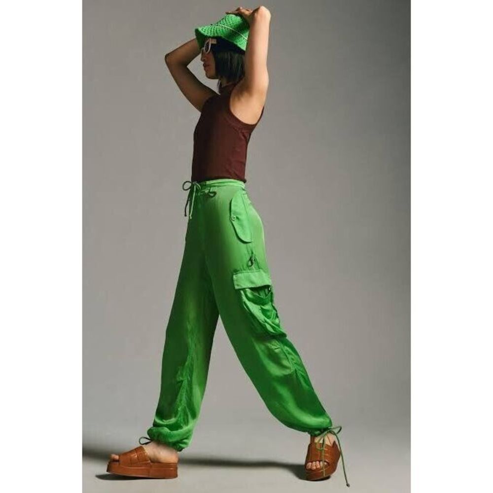 Anthropologie Love The Label Avril Silky Cargo Pants $300 - Picture 3 of 9